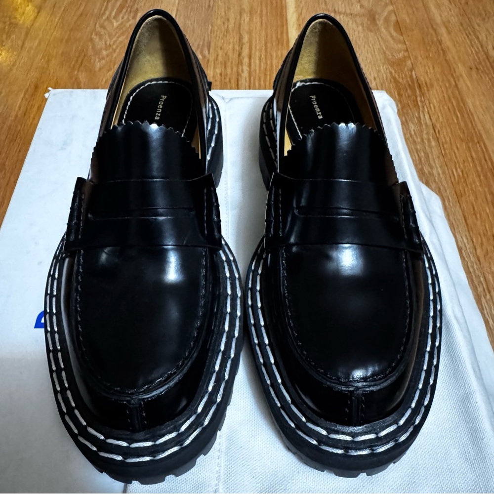 Proenza Schouler Black Leather Lug Sole Platform Loafers EU 35 NWT - Picture 4 of 16